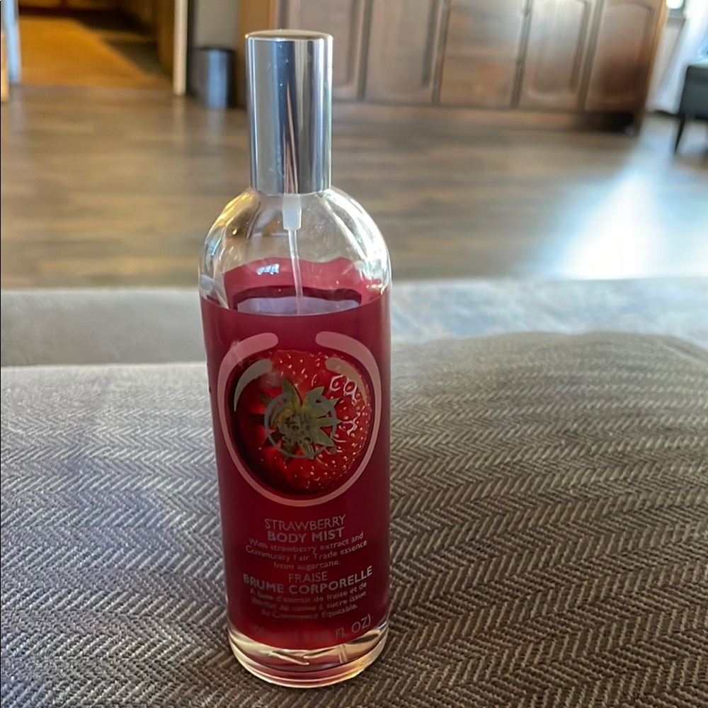 The Body Shop Strawberry Body Mist 3.3 oz 3/4 full